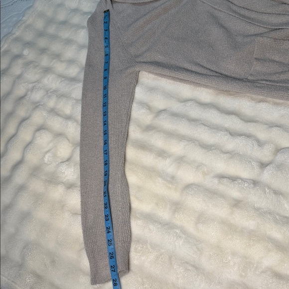 BAREFOOT DREAMS Cozy Chic Lite Cardigan Beige Soft Knit Pockets - Picture 8 of 9